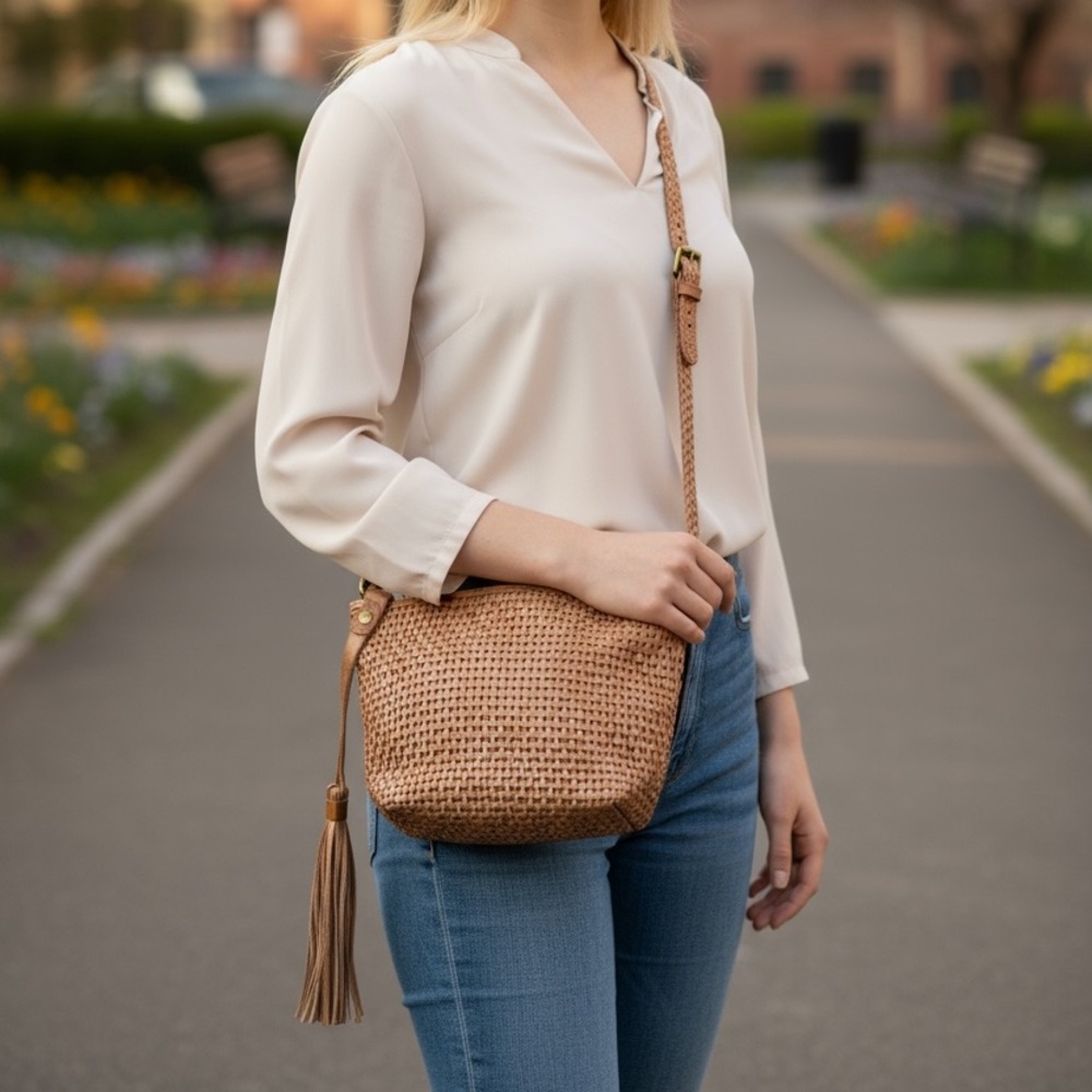 Patrica Nash Tan leather Shoulder Bag /cross body bag adjustable strap